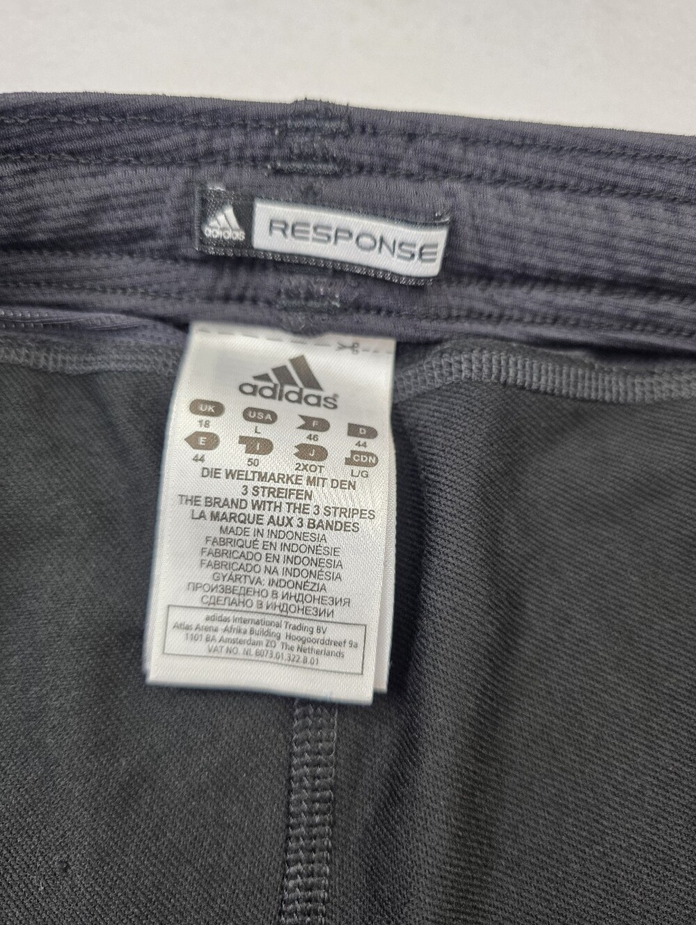 adidas Men's Athletic Joggers Black with White Trim Size Large Lightweight 3759 - Picture 7 of 9